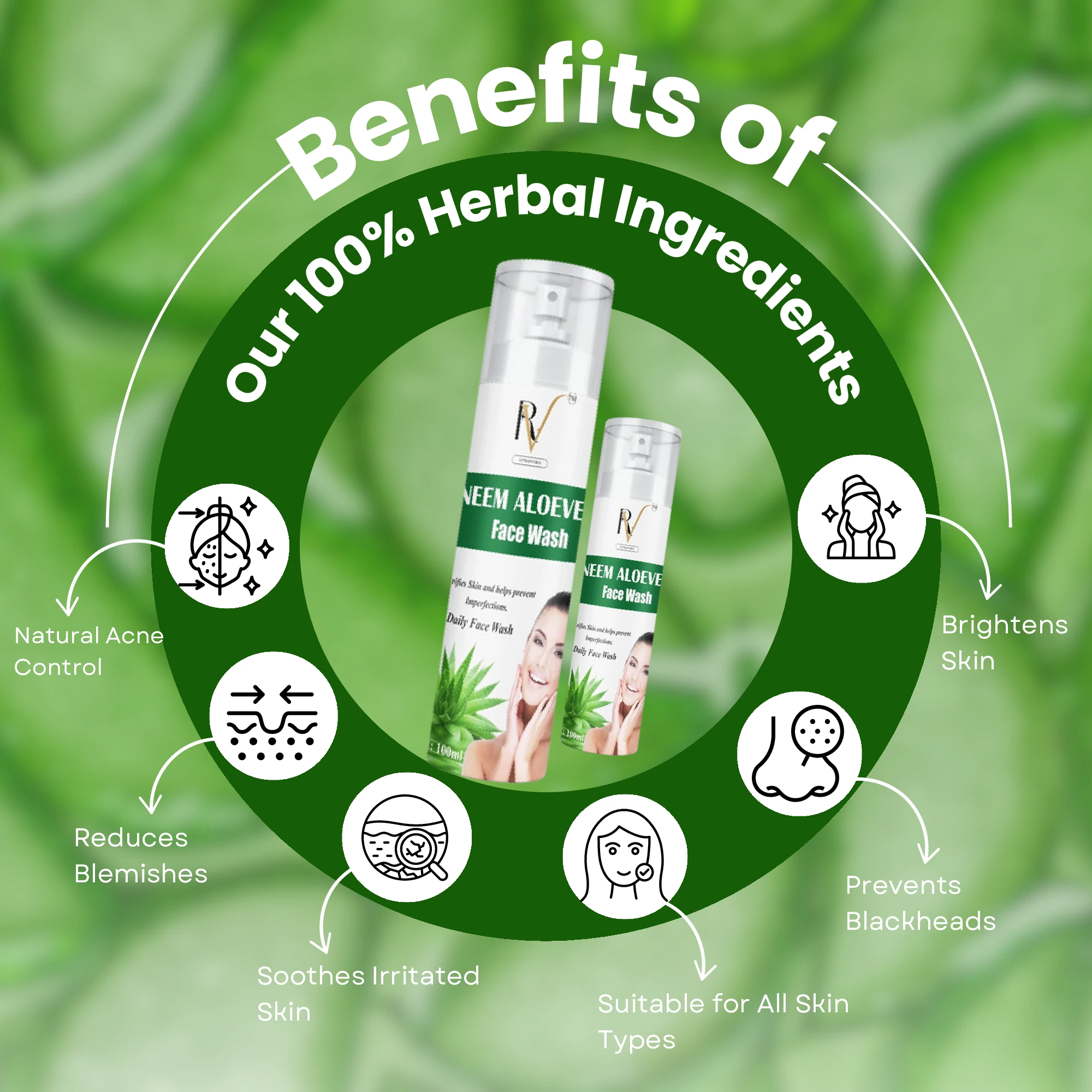 Neem Aloevera Face Wash for Acne Control & Glowing Skin - Image 3